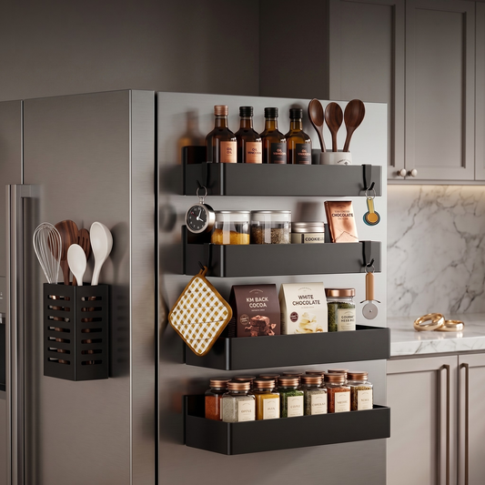 MagnoShelf Duo - סלסלות מגנטיות שמנצלות את צד המקרר והופכות בלגן לסדר